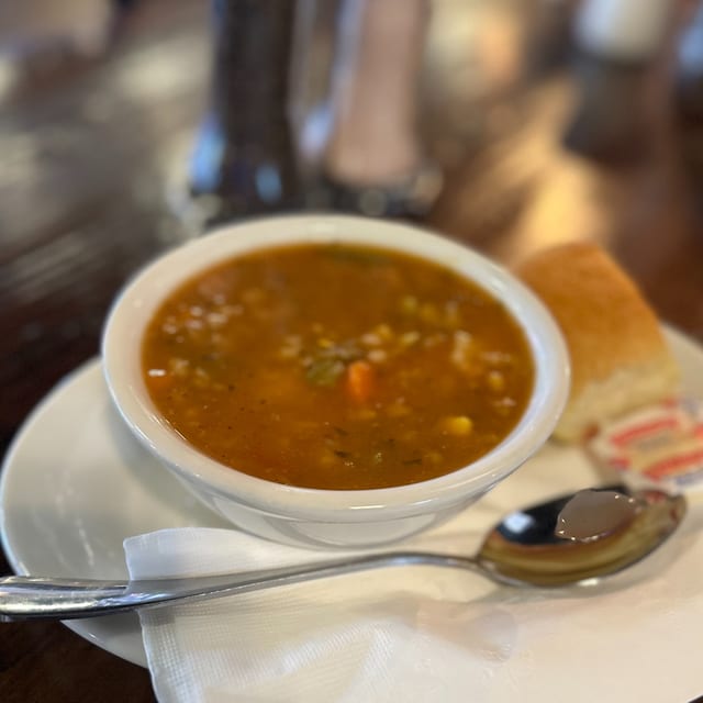 Vegetable Soup & Roll Bowl.